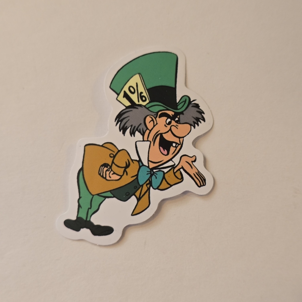 10/$10 Mad Hatter Sticker with Green and Yellow